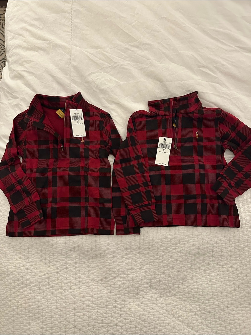Ralph Lauren Red & Black Buffalo Plaid Quarter-Zip Fleece Top - Kids
